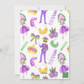 Watercolor Mardi Gras Masquerade Photo Feestdagenkaart (Achterkant)