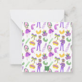 Watercolor Mardi Gras Monogram Crest Notitiekaartje (Achterkant)