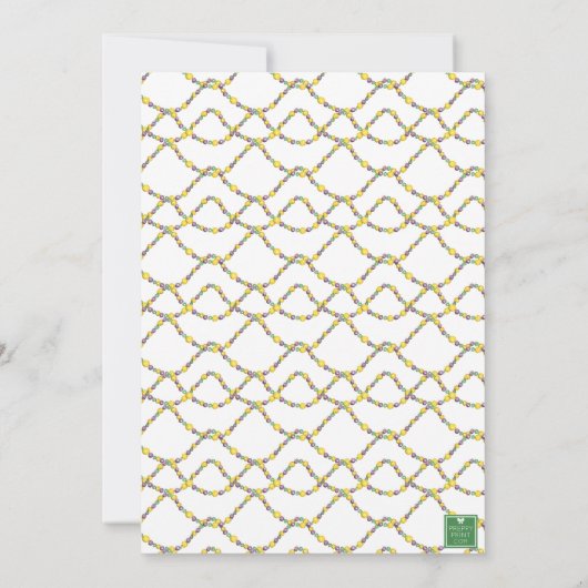 Watercolor Mardi Gras Monogram Crest Party Kaart (Achterkant)