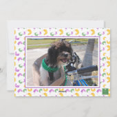 Watercolor Mardi Gras Monogram Crest Photo Feestdagenkaart (Achterkant)