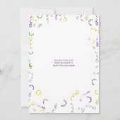 Watercolor Mardi Gras Objects Party Kaart (Achterkant)