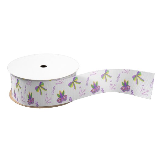 Watercolor Mardi Gras Party Grosgrain Lint (Spoel)