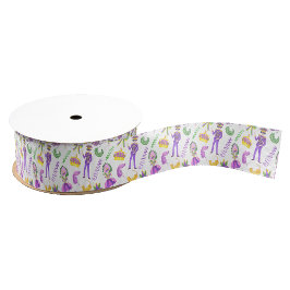Watercolor Mardi Gras Party Grosgrain Lint
