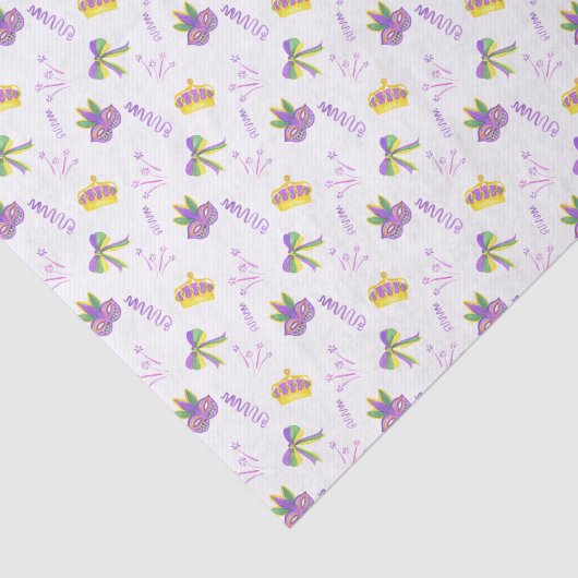 Watercolor Mardi Gras Party Tissuepapier (Detail)