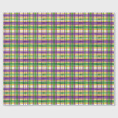 Watercolor Mardi Gras Plaid Cadeaupapier (Vlak)