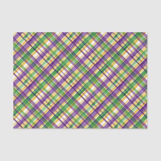 Watercolor Mardi Gras Plaid Tissuepapier (Voorkant)