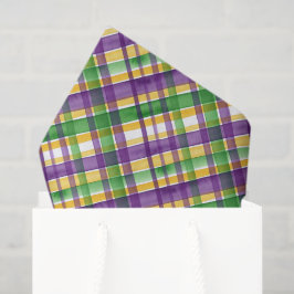Watercolor Mardi Gras Plaid Tissuepapier