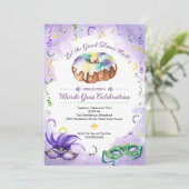 Watercolor Mardi Gras, vetterdinsdagfeest Kaart (Staand voorkant)