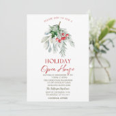 Watercolor Maretak Kerst Open Huis Kaart (Staand voorkant)