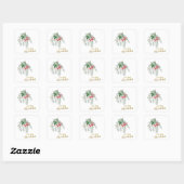Watercolor maretak vierkante sticker (Vel)