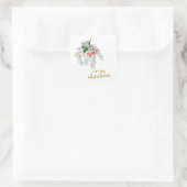 Watercolor maretak vierkante sticker (Tas)