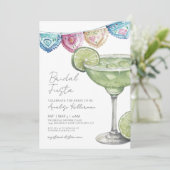 Watercolor Margarita Bruidsdiner Kaart (Staand voorkant)
