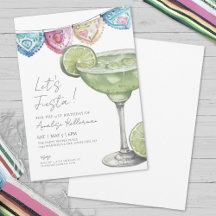 Watercolor Margarita Cinco De Mayo Verjaardagsfees