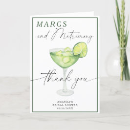 Watercolor Margarita Dank je bruidsdouche  Bedankkaart
