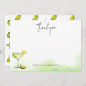 Watercolor Margarita Lime Bruiloftsfeest Bedankkaart (Voorkant / Achterkant)