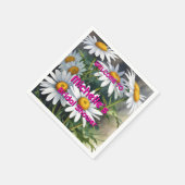 Watercolor Margrieten Cute Bruiloftsborrel Servet (Hoek)