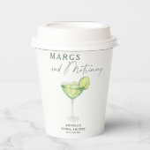 Watercolor Margs en Huwelijk Bruids douche  Papieren Bekers (Voorkant)