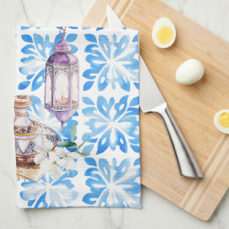 Watercolor Marokkaanse Kunstenaar Keukendoeken Theedoek