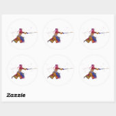 Watercolor martial art-kendo ronde sticker (Vel)