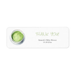 Watercolor Matcha Latte Baby Shower Etiket