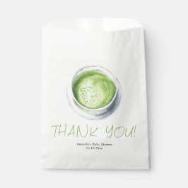 Watercolor Matcha Latte Baby Shower Thank You Bedankzakje
