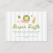 Watercolor Matcha Latte Diaper Raffle Informatiekaartje (Voorkant)