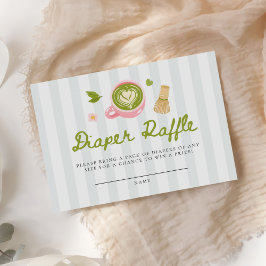 Watercolor Matcha Latte Diaper Raffle Informatiekaartje