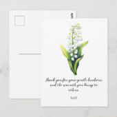 WATERCOLOR MAY LILY OF THE VALLEY BIRTH FLOWER  BRIEFKAART (Voorkant / Achterkant)
