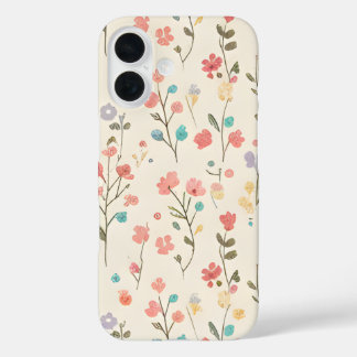 Watercolor Meadow Floral Pattern iPhone 16 Hoesje