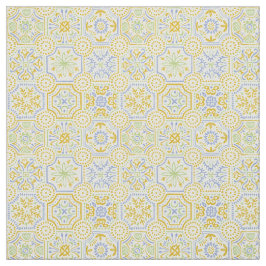 Watercolor Mediterraan Azulejo Boho Patroon Stof