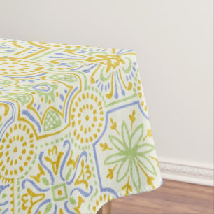Watercolor mediterraan azulejo boho patroon  tafelkleed