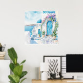 Watercolor Mediterraan  Poster (Thuiskantoor)