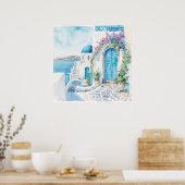 Watercolor Mediterraan  Poster (Keuken)