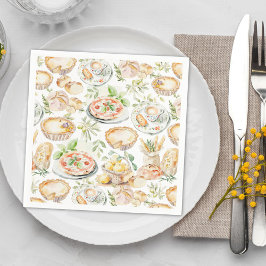 Watercolor Mediterranean Food Pattern Servet