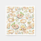 Watercolor Mediterranean Food Pattern Servet (Voorkant)