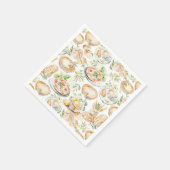 Watercolor Mediterranean Food Pattern Servet (Hoek)