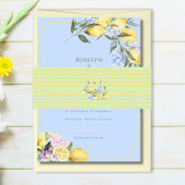 Watercolor Mediterranean Pastel Initials Wedding Uitnodigingen Wikkel