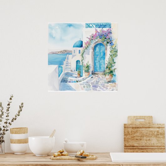 Watercolor Mediterranean  Poster (Keuken)