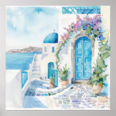 Watercolor Mediterranean Poster (Voorkant)