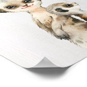 Watercolor Meerkkat-kinderkamer Kunstprint Poster (Hoek)