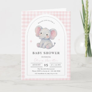 Watercolor Meisje Baby Shower Boog Uitnodiging