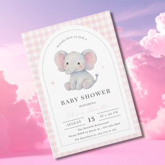 Watercolor Meisje Baby Shower Boog Uitnodiging