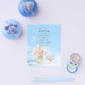 Watercolor Meisje Engel Doop Flyer (Enkel)