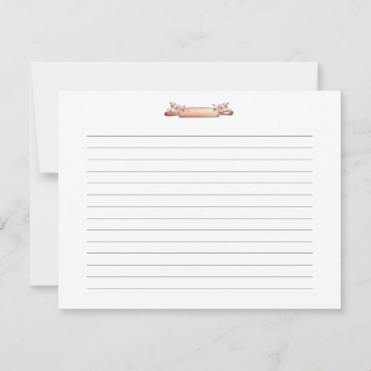 Watercolor mengkom met bestek Receptkaart Kaart (Achterkant)