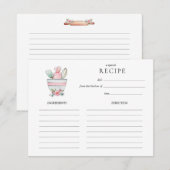 Watercolor mengkom met bestek Receptkaart Kaart (Voorkant / Achterkant)