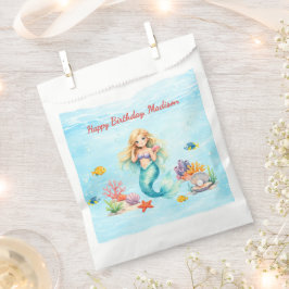 Watercolor Mermaid Birthday Bedankzakje