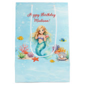 Watercolor Mermaid Birthday Medium Cadeauzakje (Achterkant)