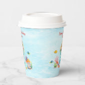 Watercolor Mermaid Birthday Papieren Bekers (Links)