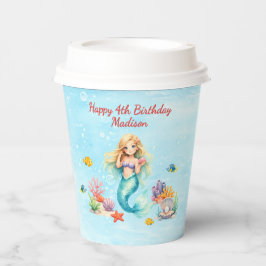 Watercolor Mermaid Birthday Papieren Bekers