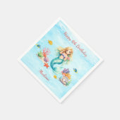 Watercolor Mermaid Birthday Servet (Hoek)